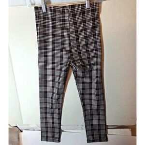 Sweet Stories Girls Plaid Leggings Pants Size 10-12 Black/White/Red Polyester